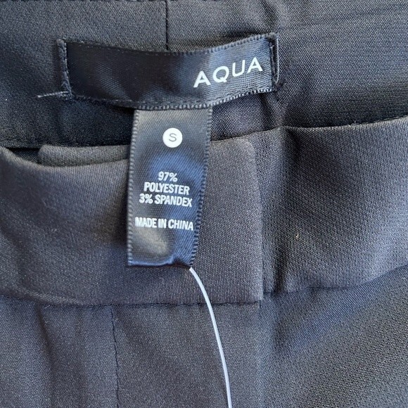 Aqua Classic Black  Mid Rise Slim Fit Trousers Size Small - Picture 2 of 4